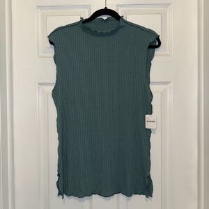 Free People Sleeveless Ribbed Top Green NWT